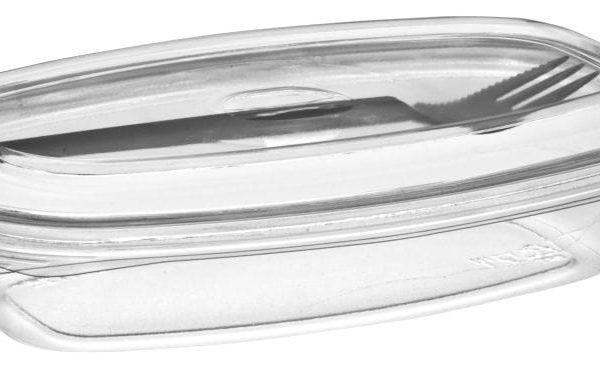 Plastová nádoba na šalát s vidličkou 250 ml SL 1725W/ Gastro balenia>Šalátové nádoby