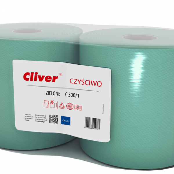 Zelená papierové čistiace utierky C300/1 zberový papier/ Čistota a hygiena>Papierové utierky